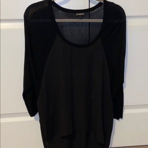 Express High-low baseball style shirt 3/4 sleeve